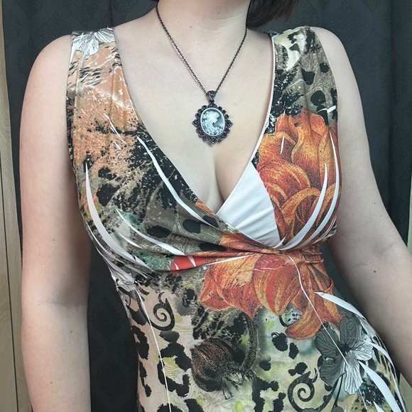 cyber y2k print midi dress - Picture 3 of 7